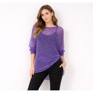 Nina Ricci Swift Sweater Sz S Purple Spiderweb Knit Mohair Wool Blend Unique